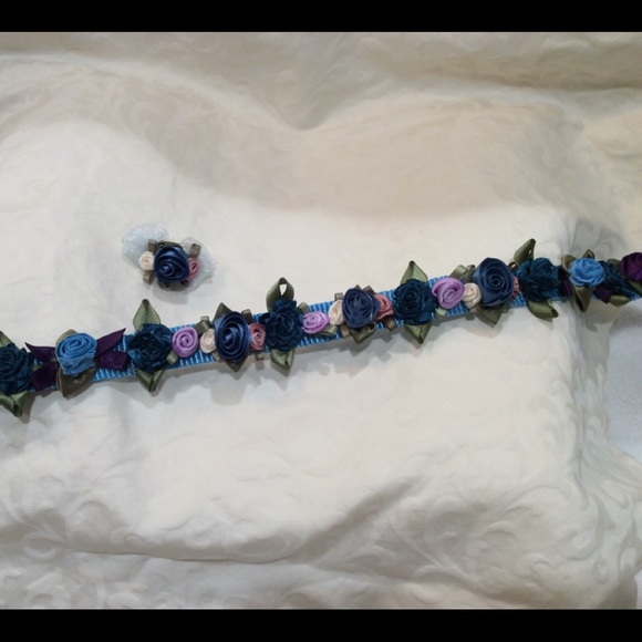 NWT Dog Collar silk flowers/Hair Bow - Picture 5 of 6